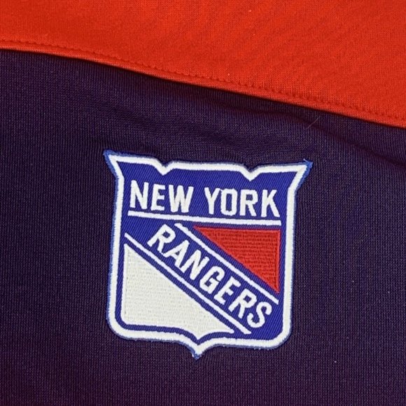 Men’s Reebok Center Ice Collection New York Rangers Full Zip Jacket Blue Red 2XL - Picture 2 of 9